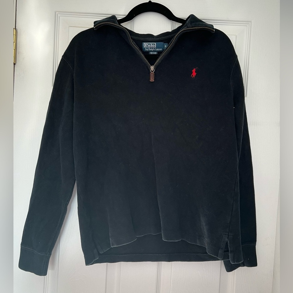 Ralph Lauren half zip, Size S, Black
